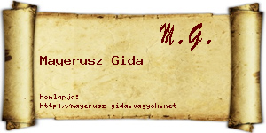Mayerusz Gida névjegykártya